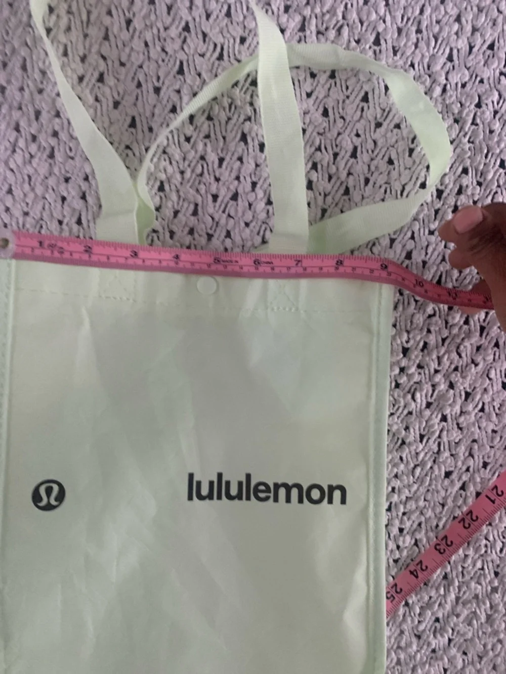lululemon athletica reusable Mint Green Logo Tote